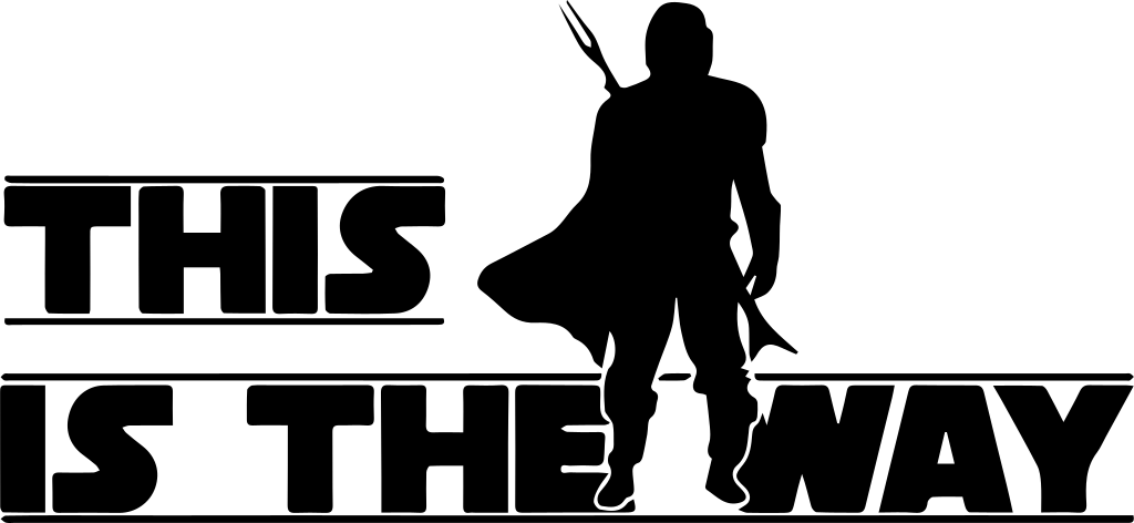 Bold black “This is the way” lettering with a small standing silhouette.