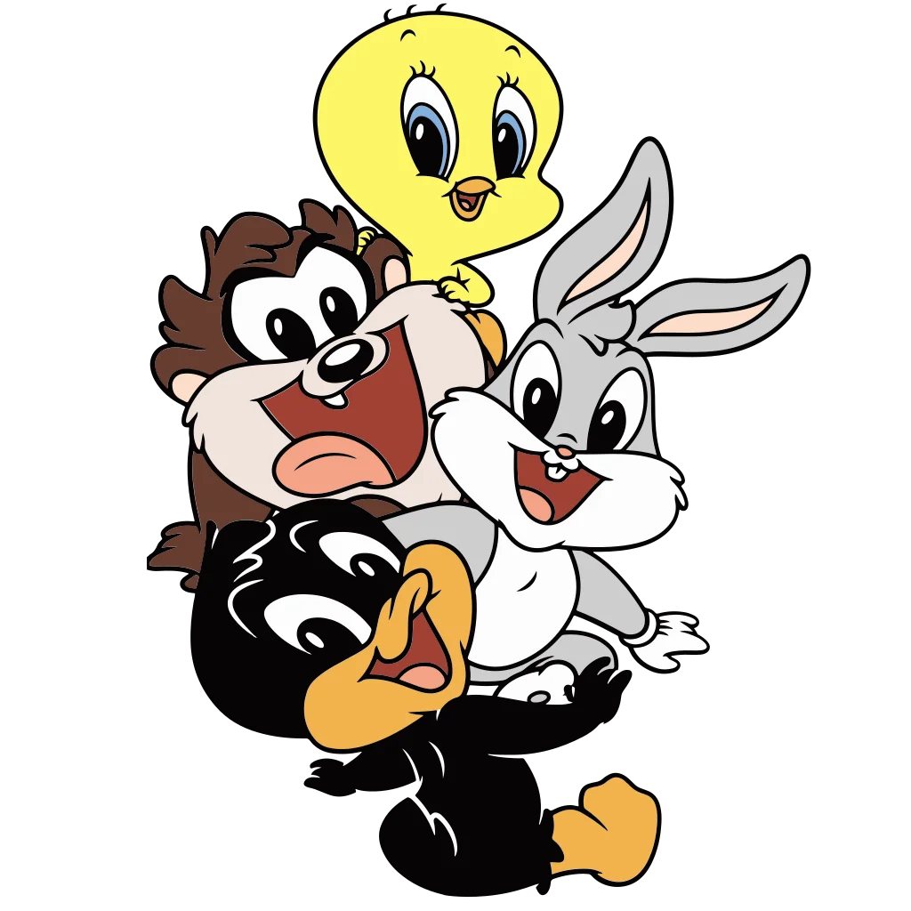 A lively stack of small colourful cartoon animal and character figures.